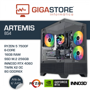 Desktop Gaming ARTEMIS-BS4 RYZEN 5 7500F 16GB RAM 256GB + 512GB SSD W11